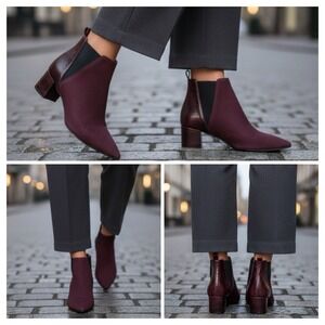 Brazilian Suede Leather Snakeskin Ankle Boots Sz7 Pointy Toe Klub Nico NEW $199